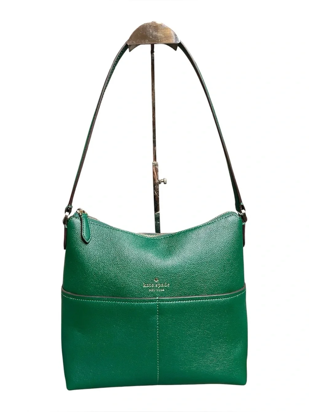 Kate Spade Kelly Green Pebbled Leather Shoulder Bag